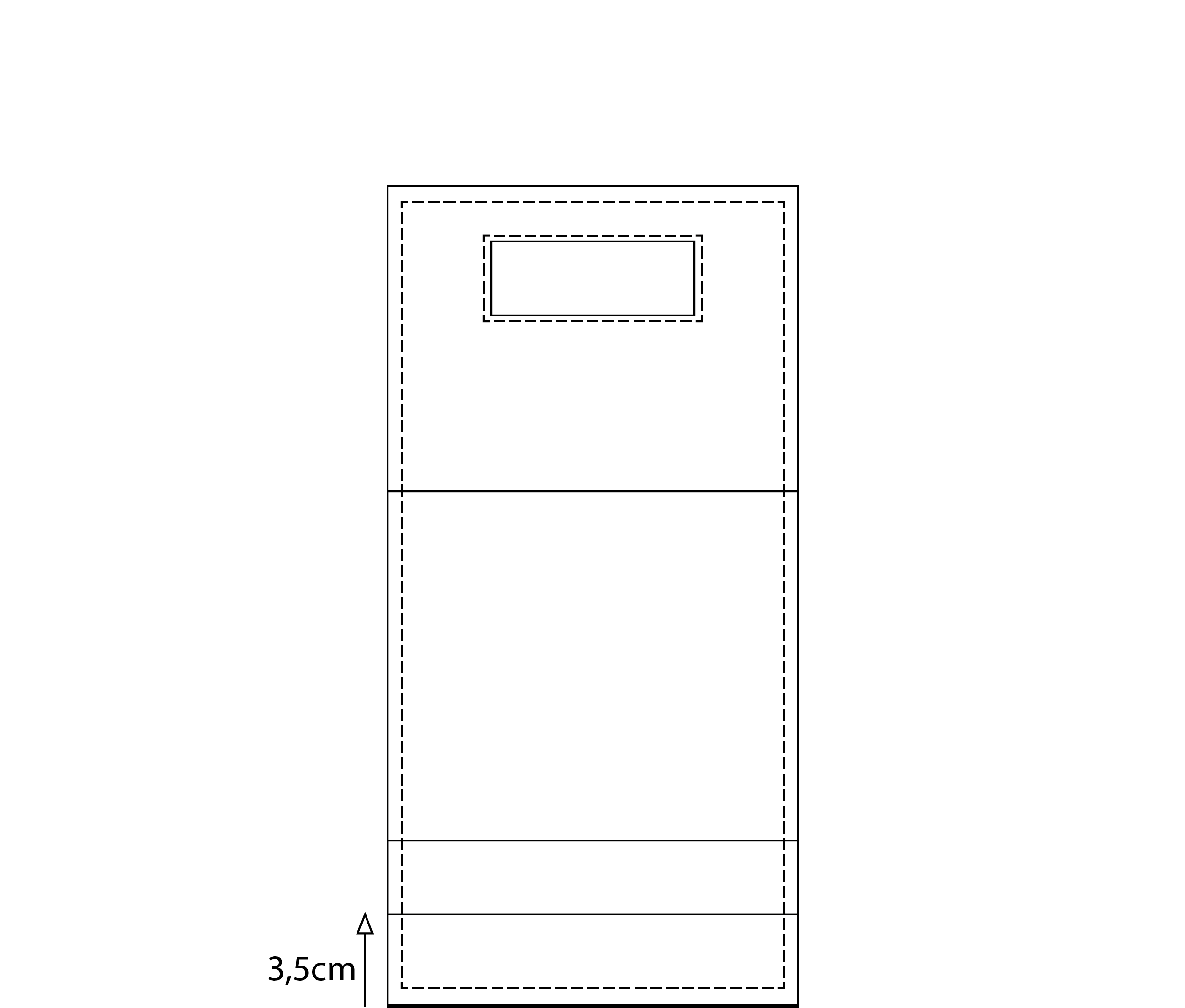Sewing plan for the phone pouch with seam lines