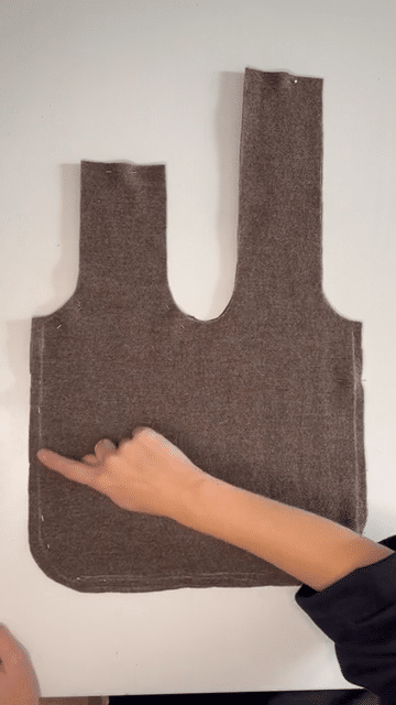 Zugeschnittenes Stoffteil der Knot Bag